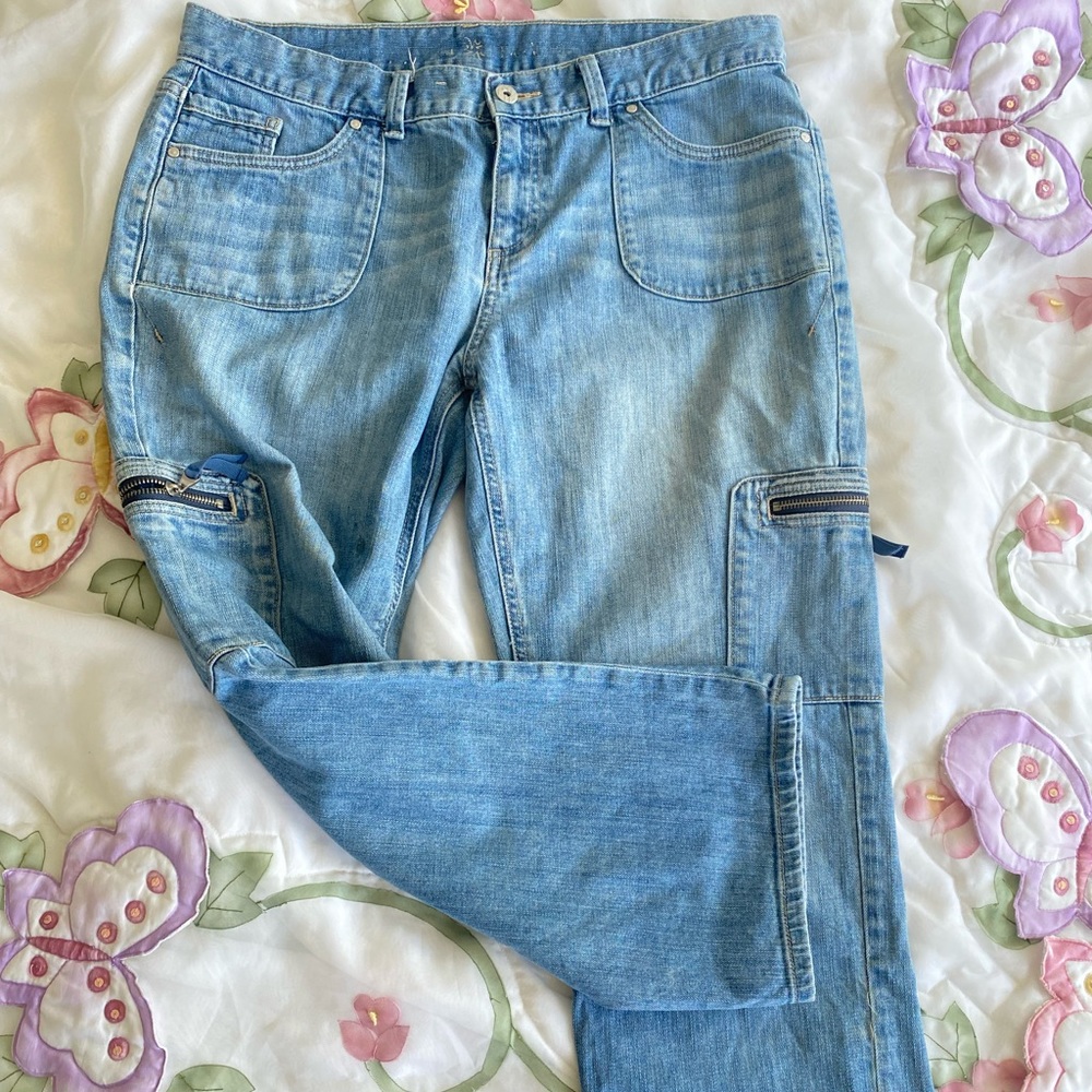 SOLD 90’s Vintage Vera Wang cargo inspired denim jeans